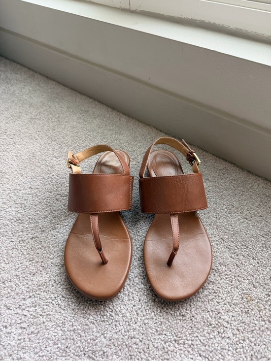 Michael Kors Shoes - Michael Kors Tan Leather Slingback Thong Sandals
